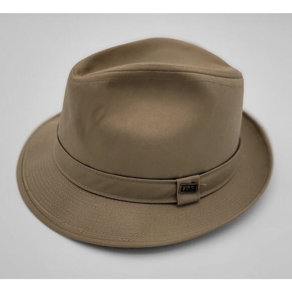 London Fog Fedora Hat Sz 7 British Tan Trilby All Weather USA Made L3110 - Picture 1 of 11